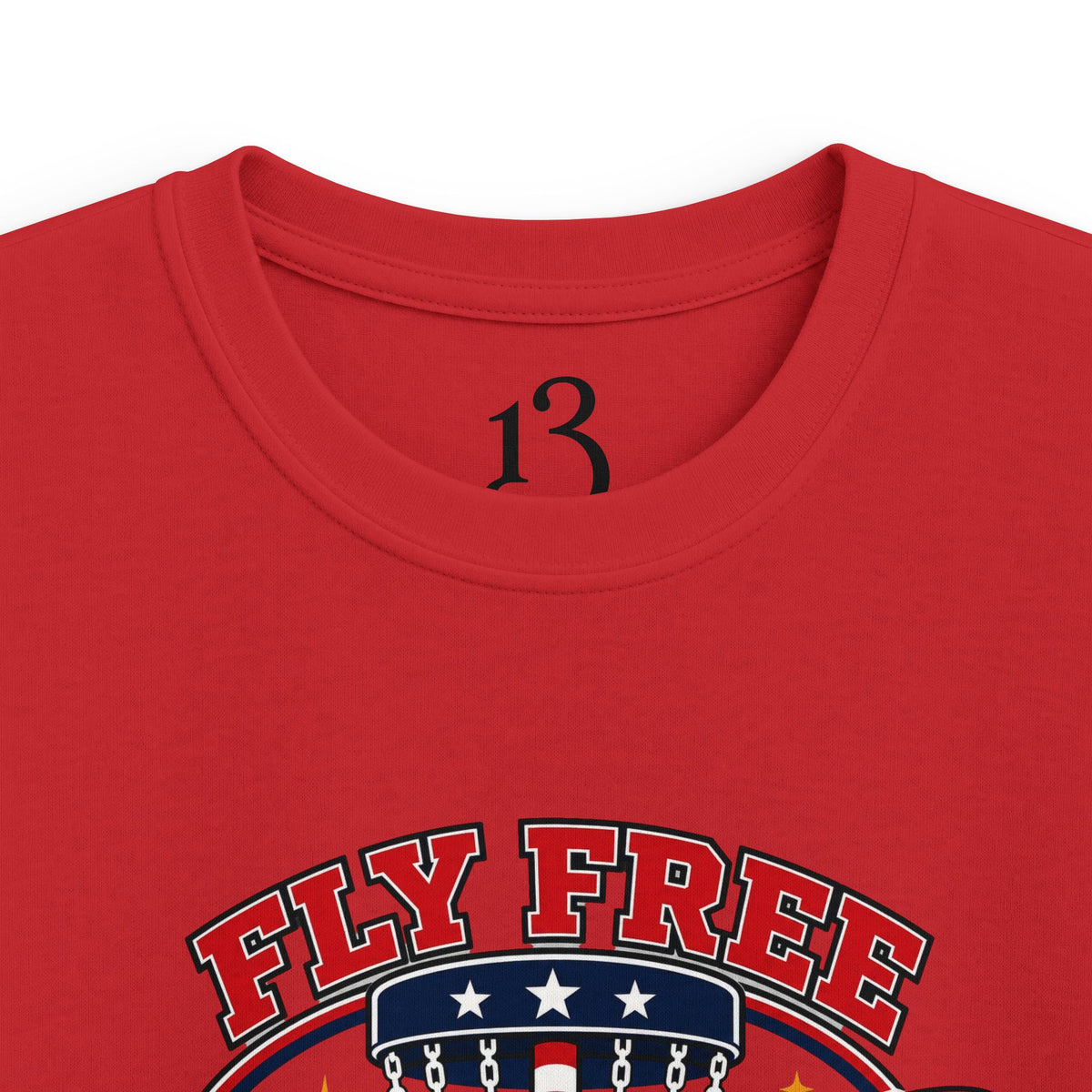 Kids Tee — "Fly Free USA Disc Crew" Patriotic Eagle Graphic