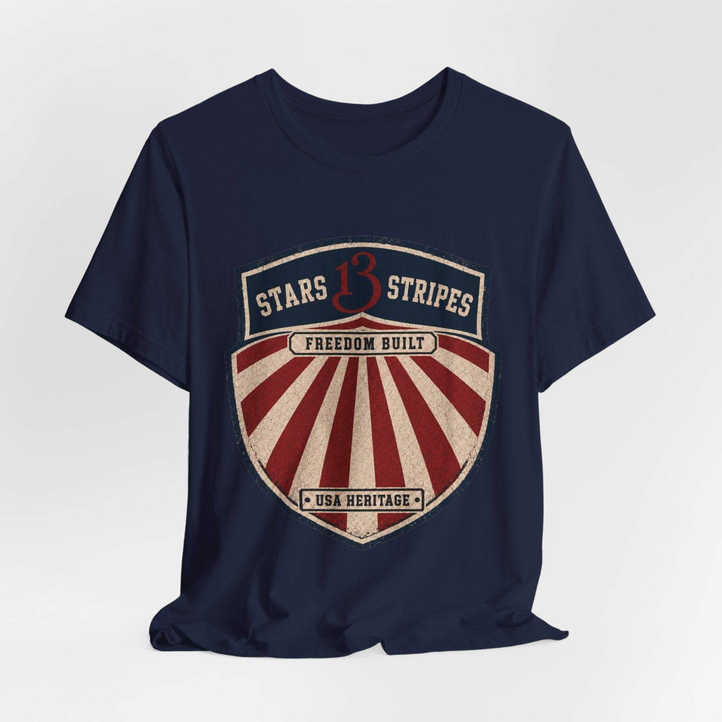 Stars13stripeS Shield T‑Shirt — Freedom Built USA Heritage Tee