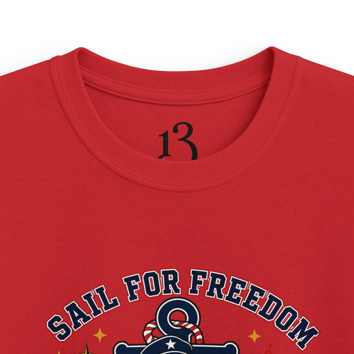 Kids Tee — "Sail for Freedom" USA Deck Crew Patriotic Sailor Graphic