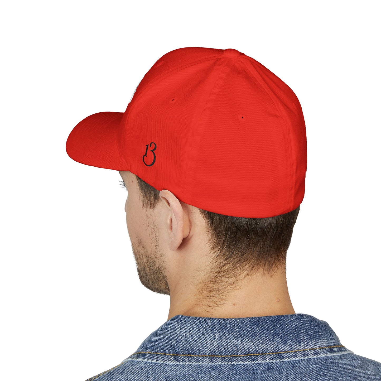 Stars13stripeS Embroidered Enclosed Back Cap White Font