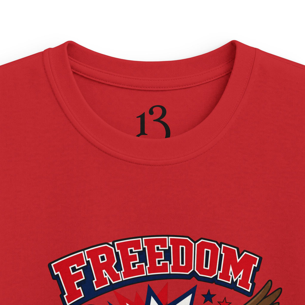 Kids Tee — "Freedom Flies Fast" Patriotic Eagle Shirt for 4th of July