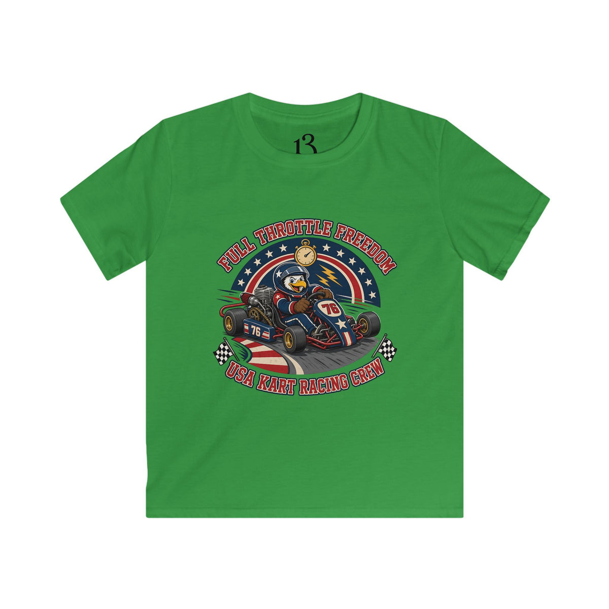 Kids Tee — 'Full Throttle Freedom' Go-Kart Racing Shirt