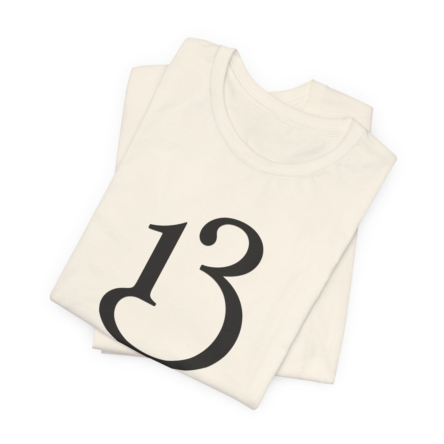 Lucky 13 Minimalist Number Tee — Simple Black '13' Graphic T-Shirt