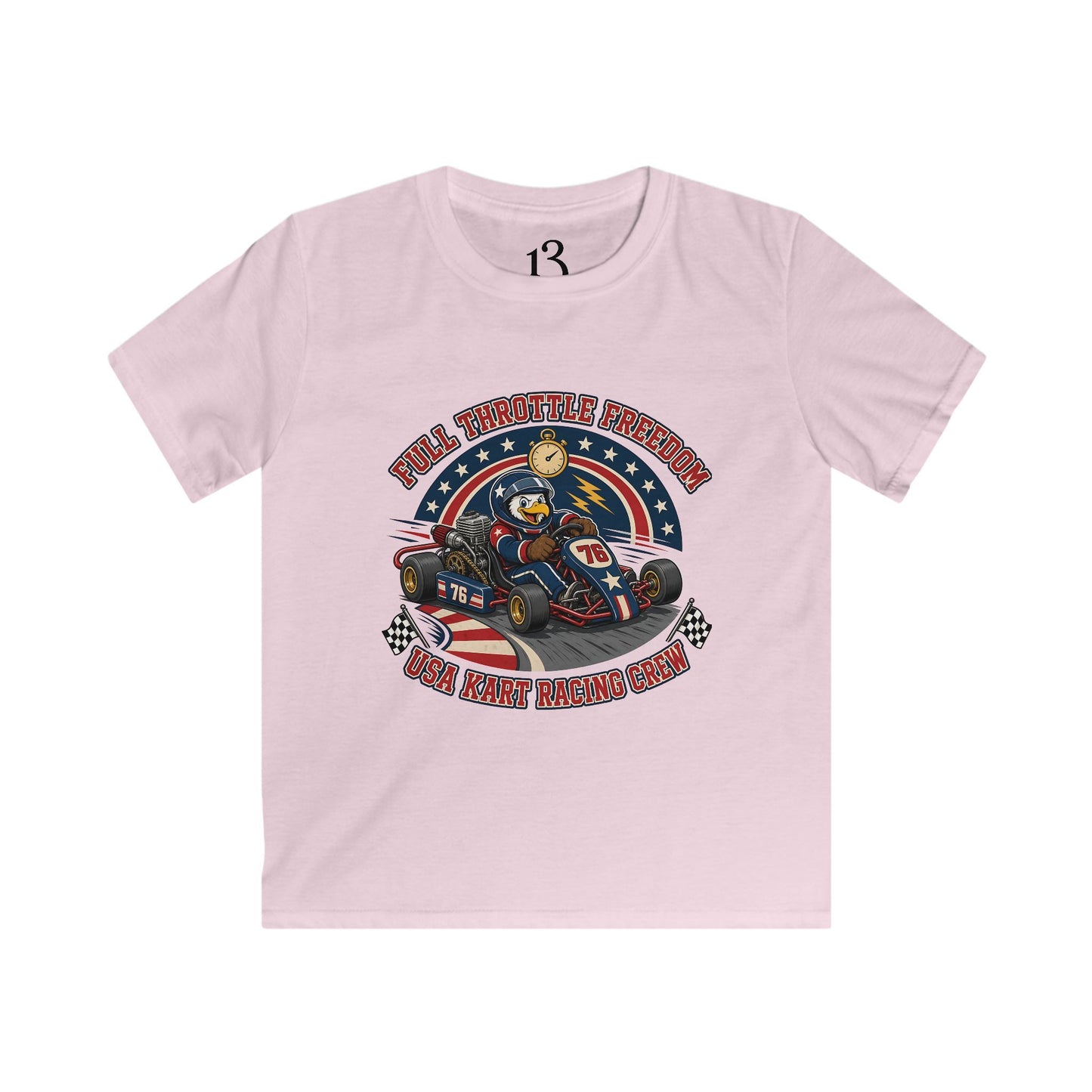 Kids Tee — 'Full Throttle Freedom' Go-Kart Racing Shirt
