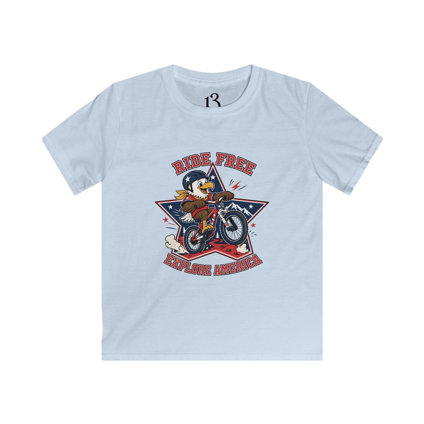 Kids' Bicycle Tee — "Ride Free" Retro Biker Graphic