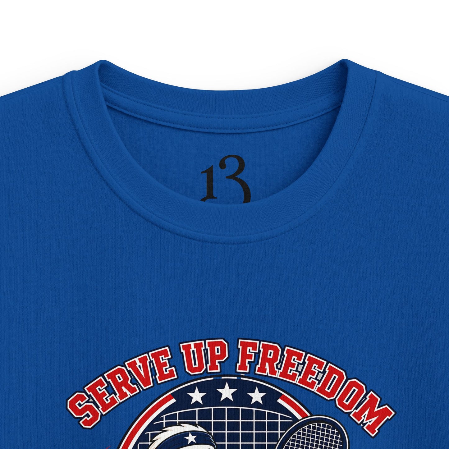 Kids Tee — 'Swing Up Freedom' Tennis Graphic Youth Shirt