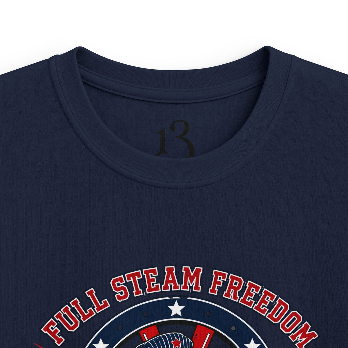 Kids Tee - Patriotic Eagle Engineer "Full Steam Freedom, USA Rail Crew" Railway Graphic
