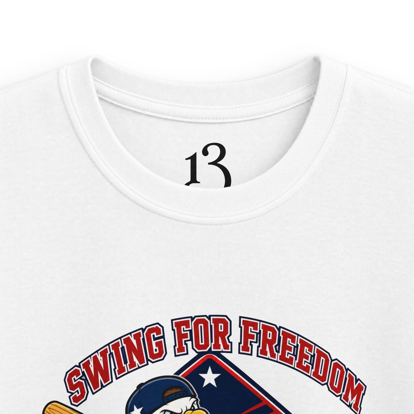 Kids Tee - "Swinging for Freedom" Patriotic Baseball Eagle Design
