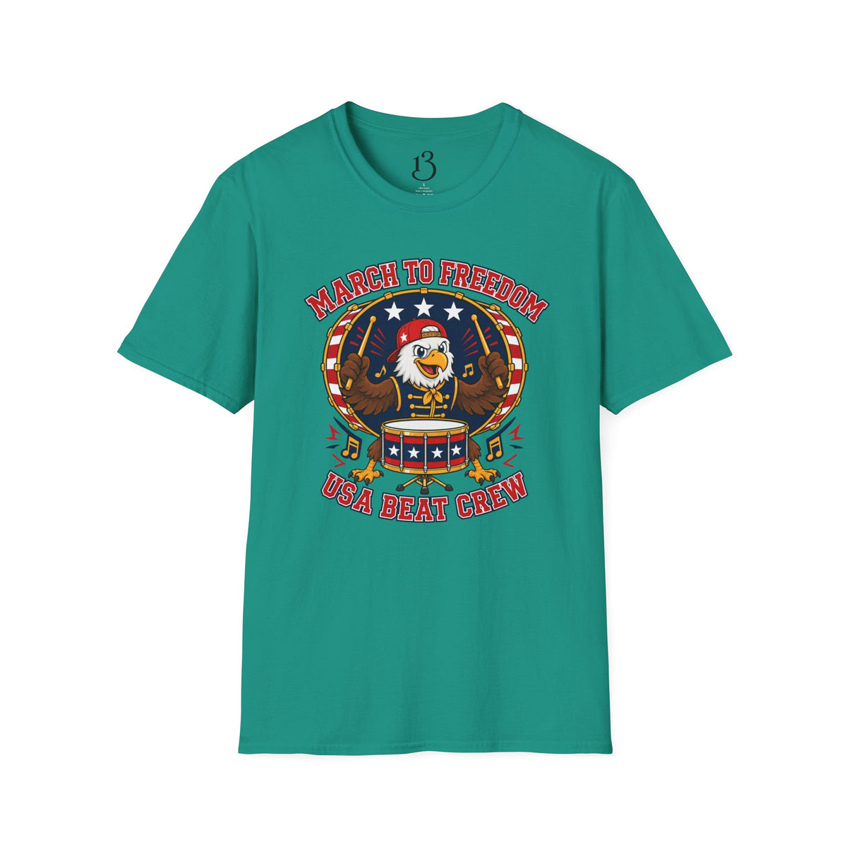 T-Shirt — "March to Freedom" Patriotic Eagle Drumline Tee