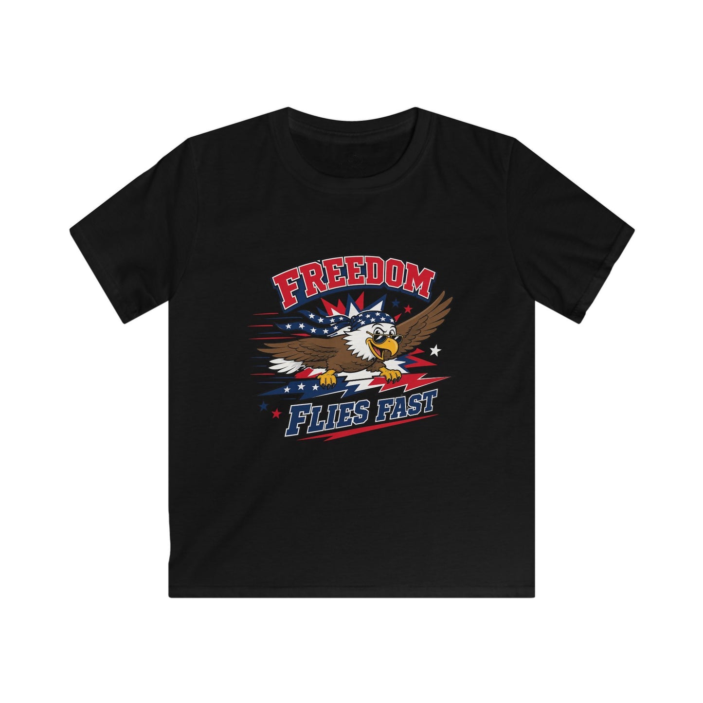 Kids Tee — 'Freedom Flies Fast' American Eagle Patriotic Shirt