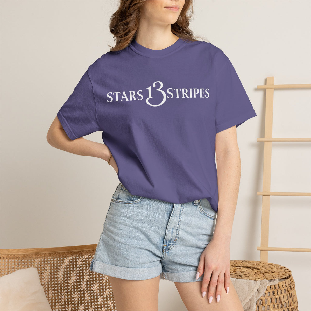 Stars13stripeS T‑Shirt — Vintage Olive Graphic Tee