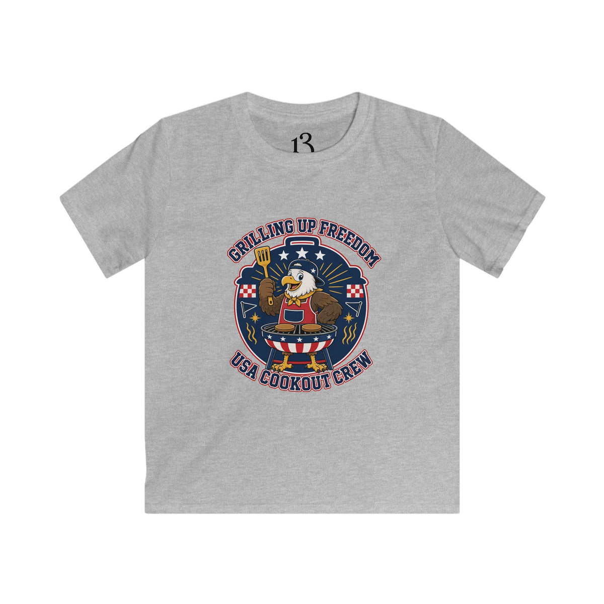 Kids T‑Shirt — "Grilling Up Freedom" USA Cookout Crew Patriotic BBQ Tee
