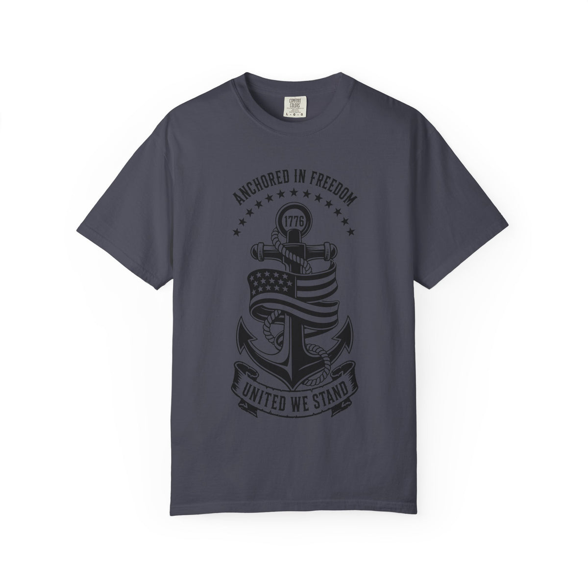 Anchored in Freedom T-Shirt — "United We Stand" Patriotic Anchor Tee