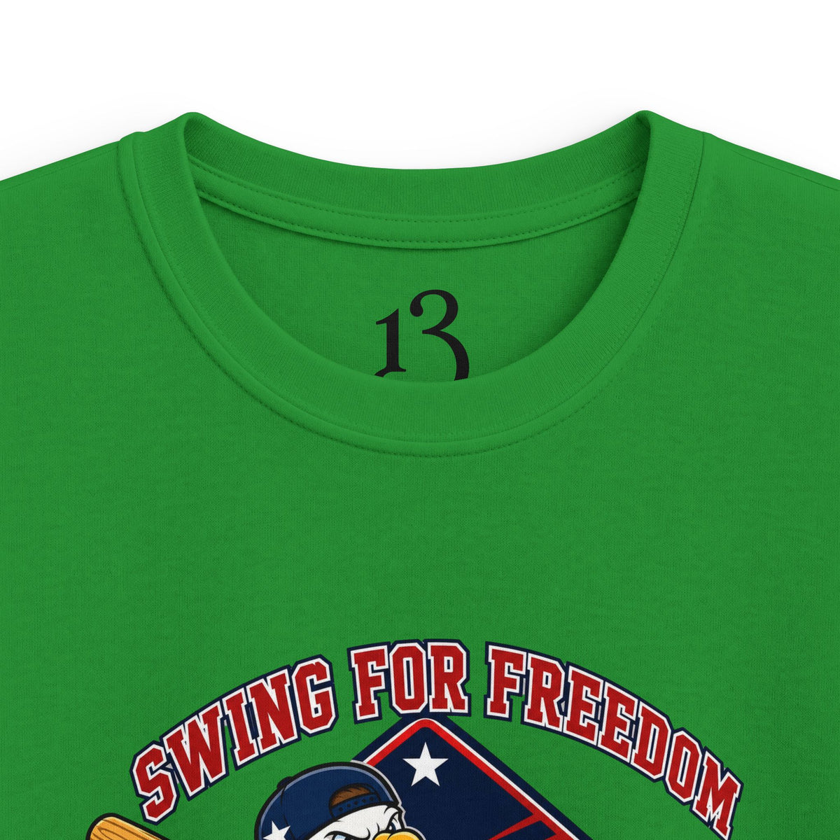 Kids Tee - "Swinging for Freedom" Patriotic Baseball Eagle Design