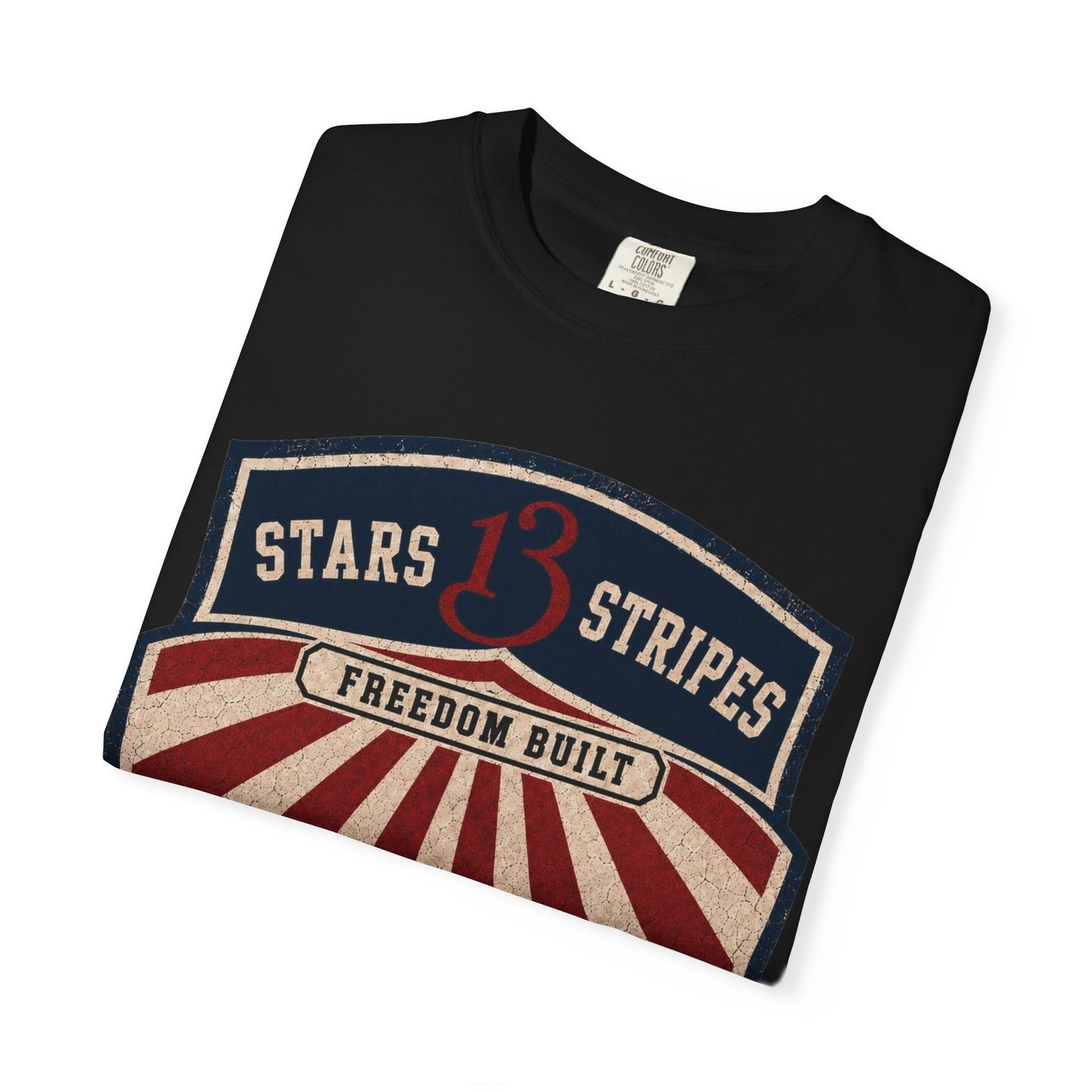 Stars13stripeS Shield T-Shirt — Freedom Built USA Heritage Tee