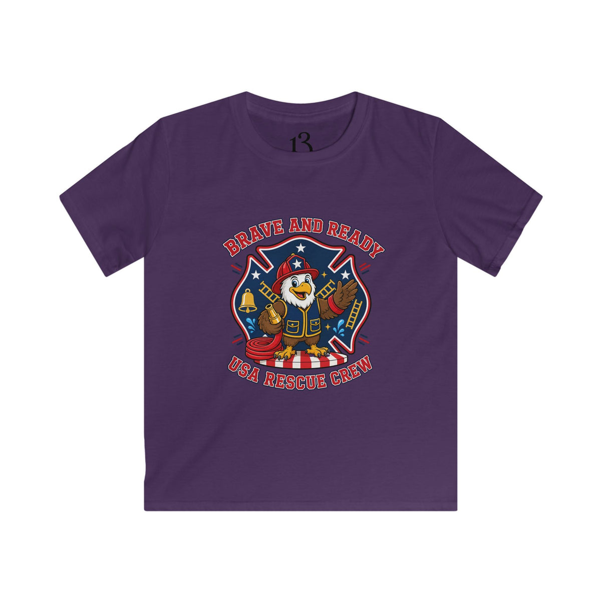 Kids Tee — Brave and Ready Fire Rescue Crew Graphic