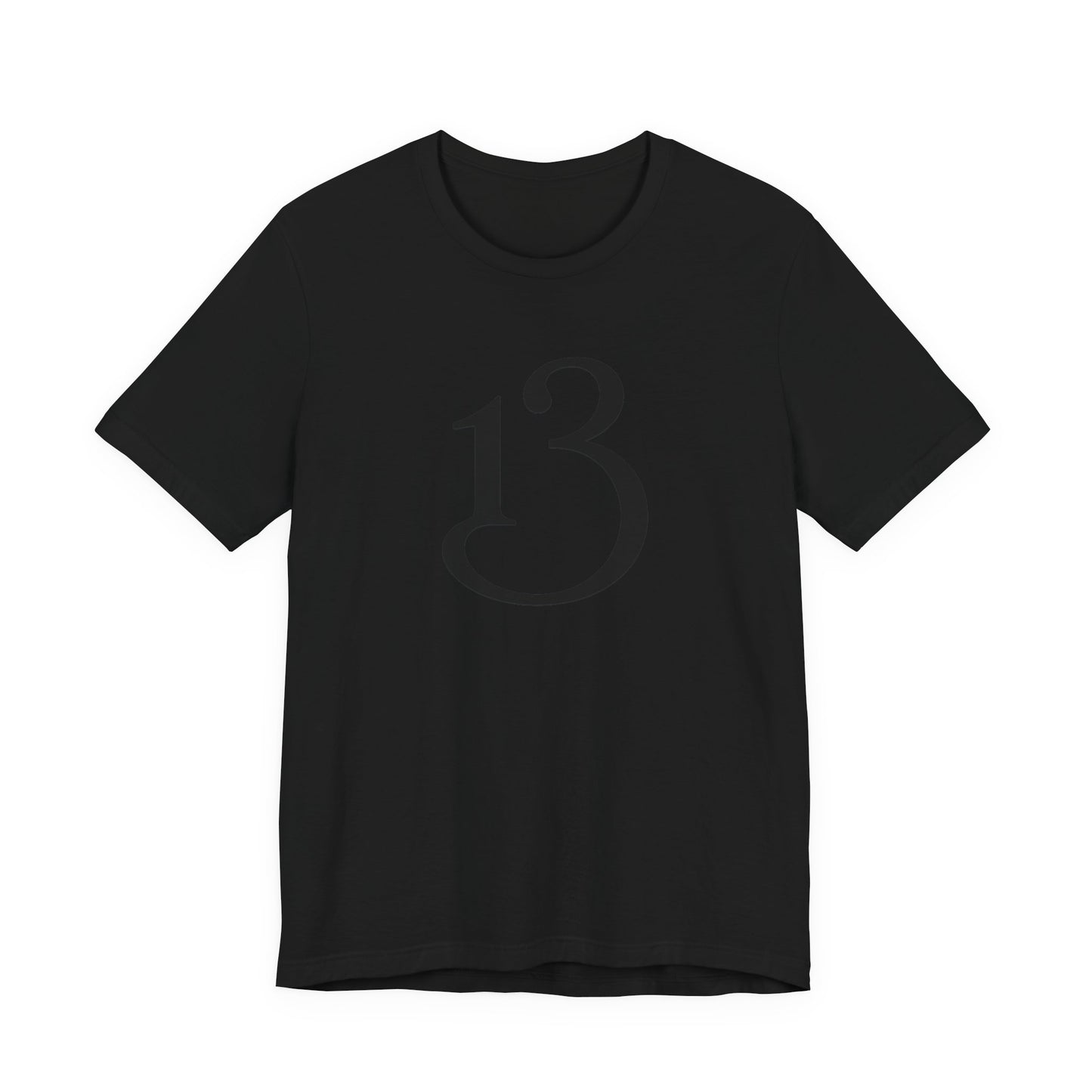 Lucky 13 Minimalist Number Tee — Simple Black '13' Graphic T-Shirt