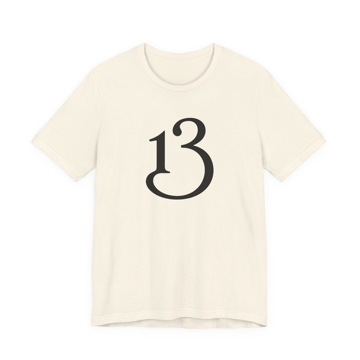 Lucky 13 Minimalist Number Tee — Simple Black '13' Graphic T-Shirt
