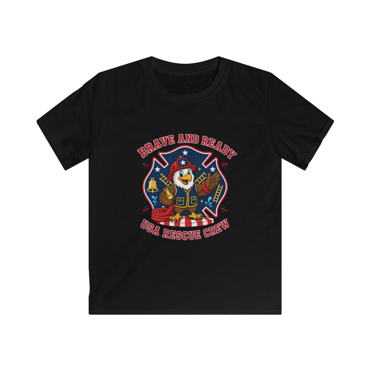 Kids Tee — Brave and Ready Fire Rescue Crew Graphic