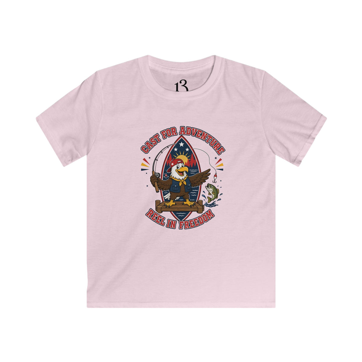 Kids Tee - "Born for Adventure, Raised by Freedom" Eagle Graphic