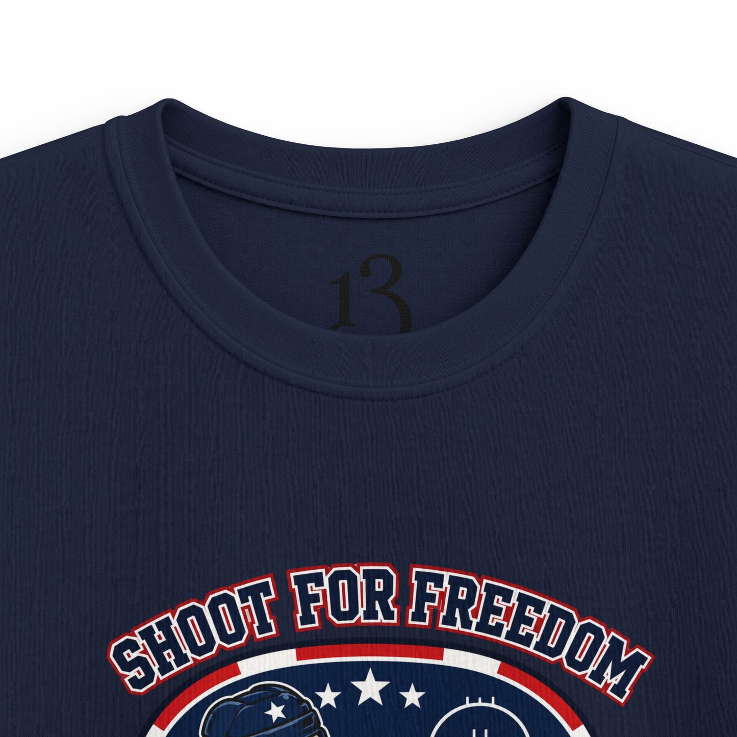 Kids Hockey Tee — "Shoot for Freedom" USA Hockey Crew Youth Shirt