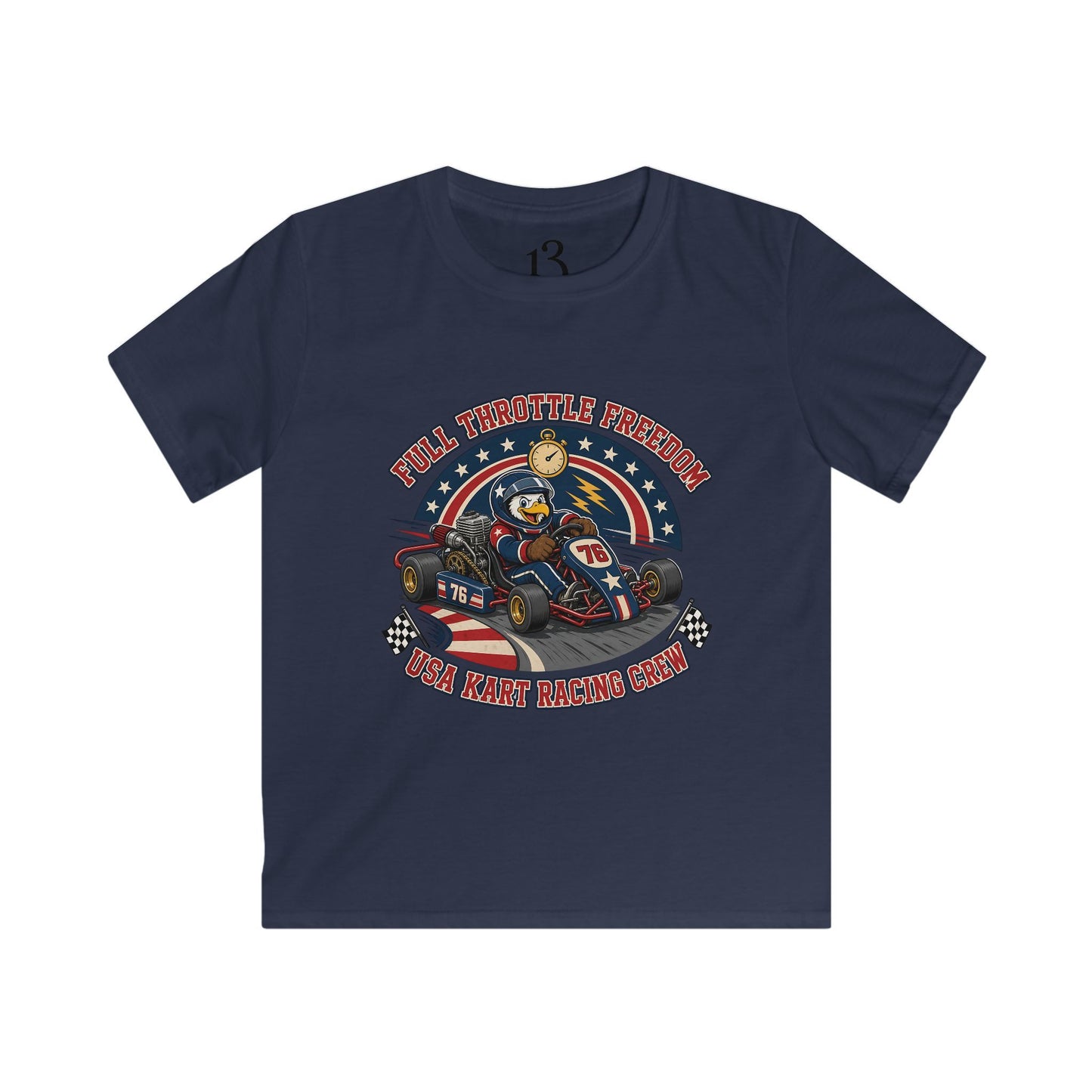 Kids Tee — 'Full Throttle Freedom' Go-Kart Racing Shirt