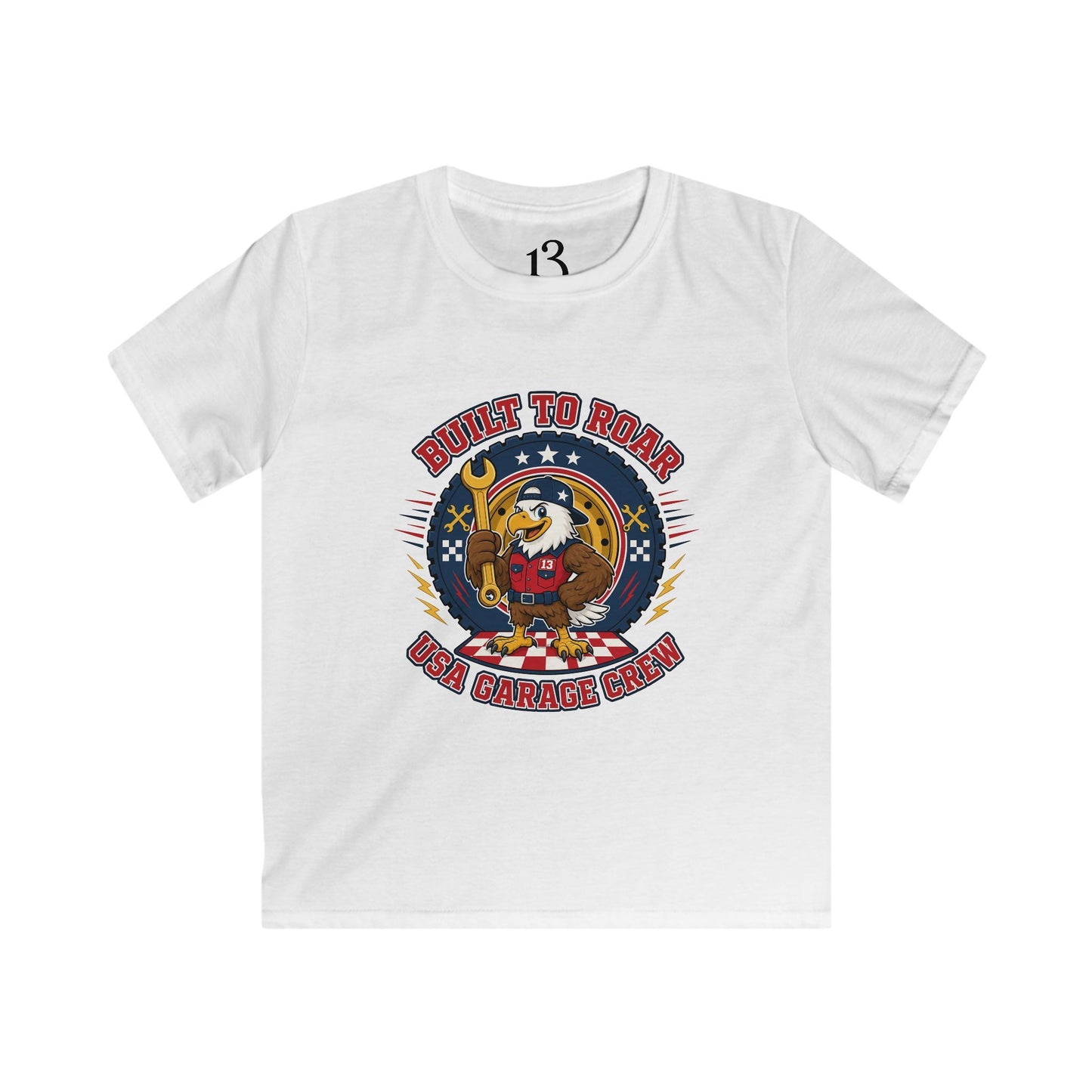 Kids Tee — "Born to Roar" USA Gator Crew Patriotic Cartoon T-Shirt