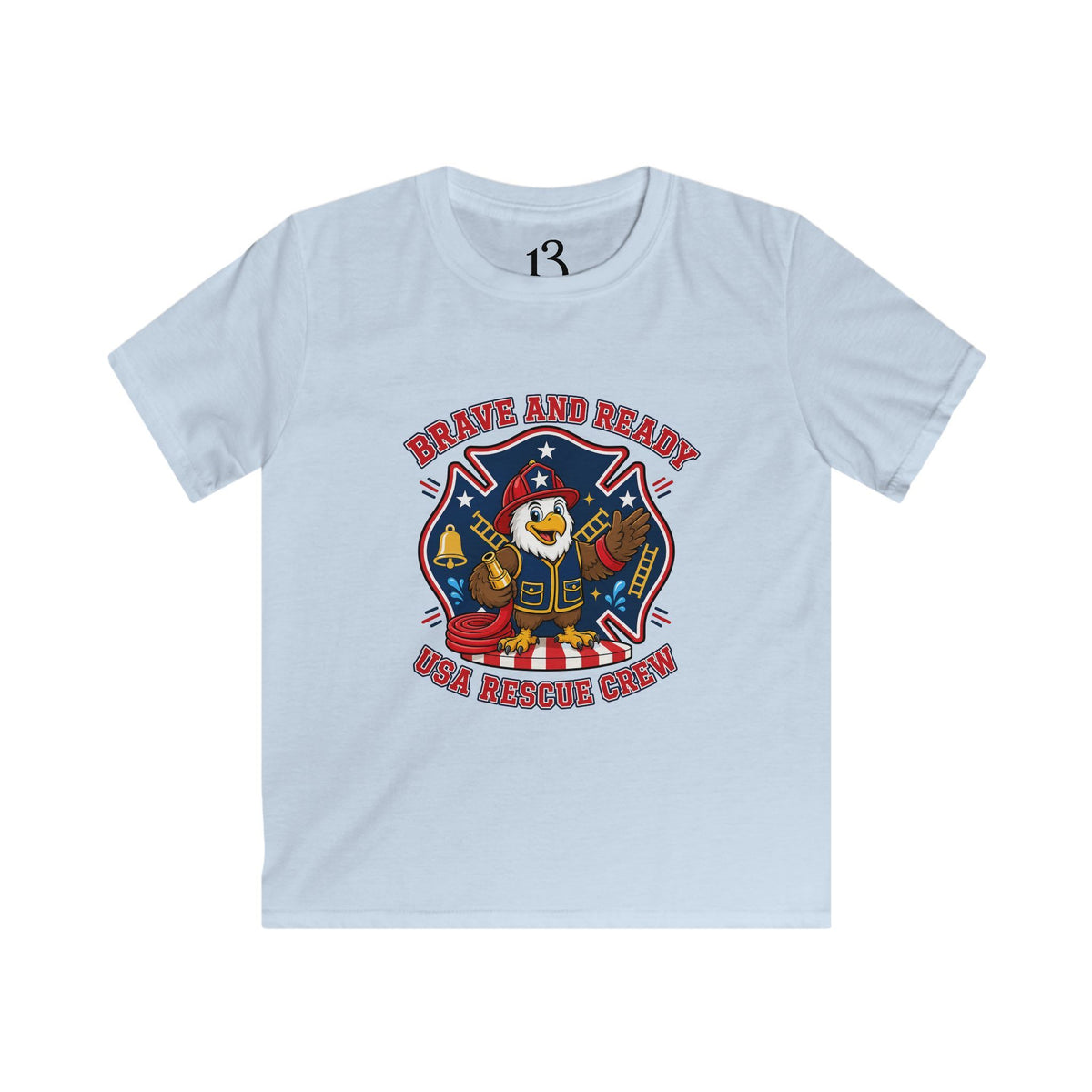 Kids Tee — Brave and Ready Fire Rescue Crew Graphic