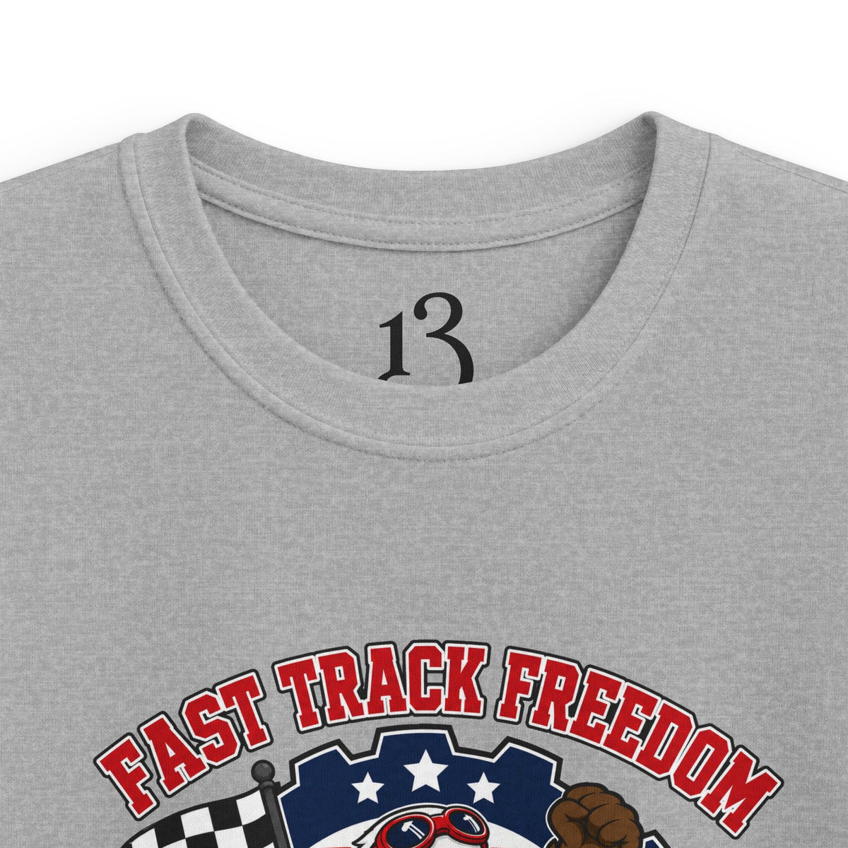 Kids Racing Tee - 'Fast Track Freedom' USA Racing Champion Graphic