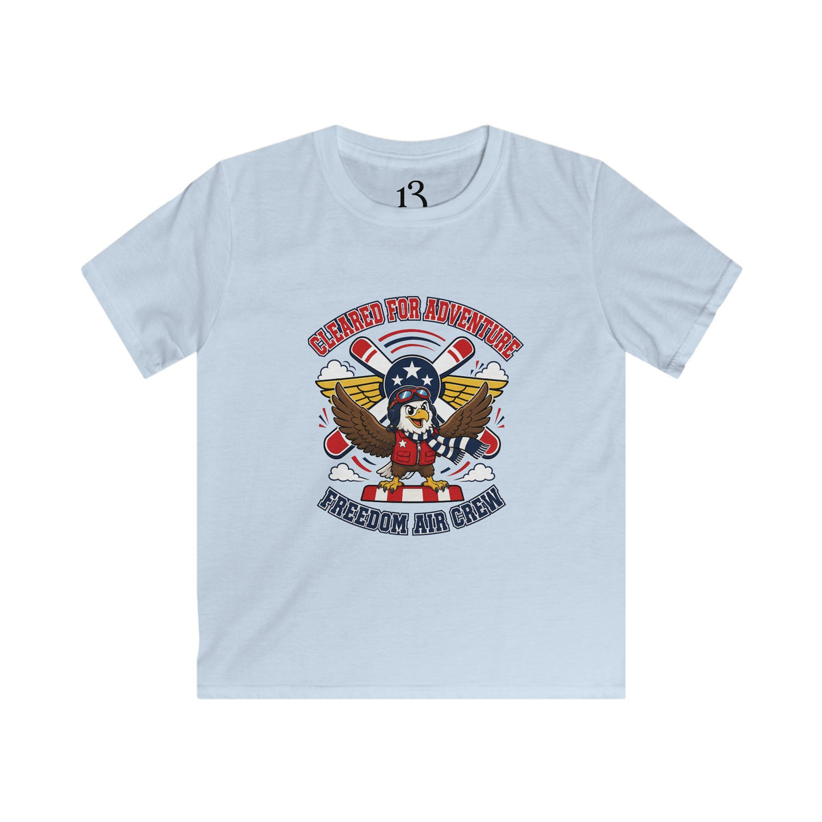 Kids Tee — Patriotic Eagle Aviation Fan "Freedom Air Crew"
