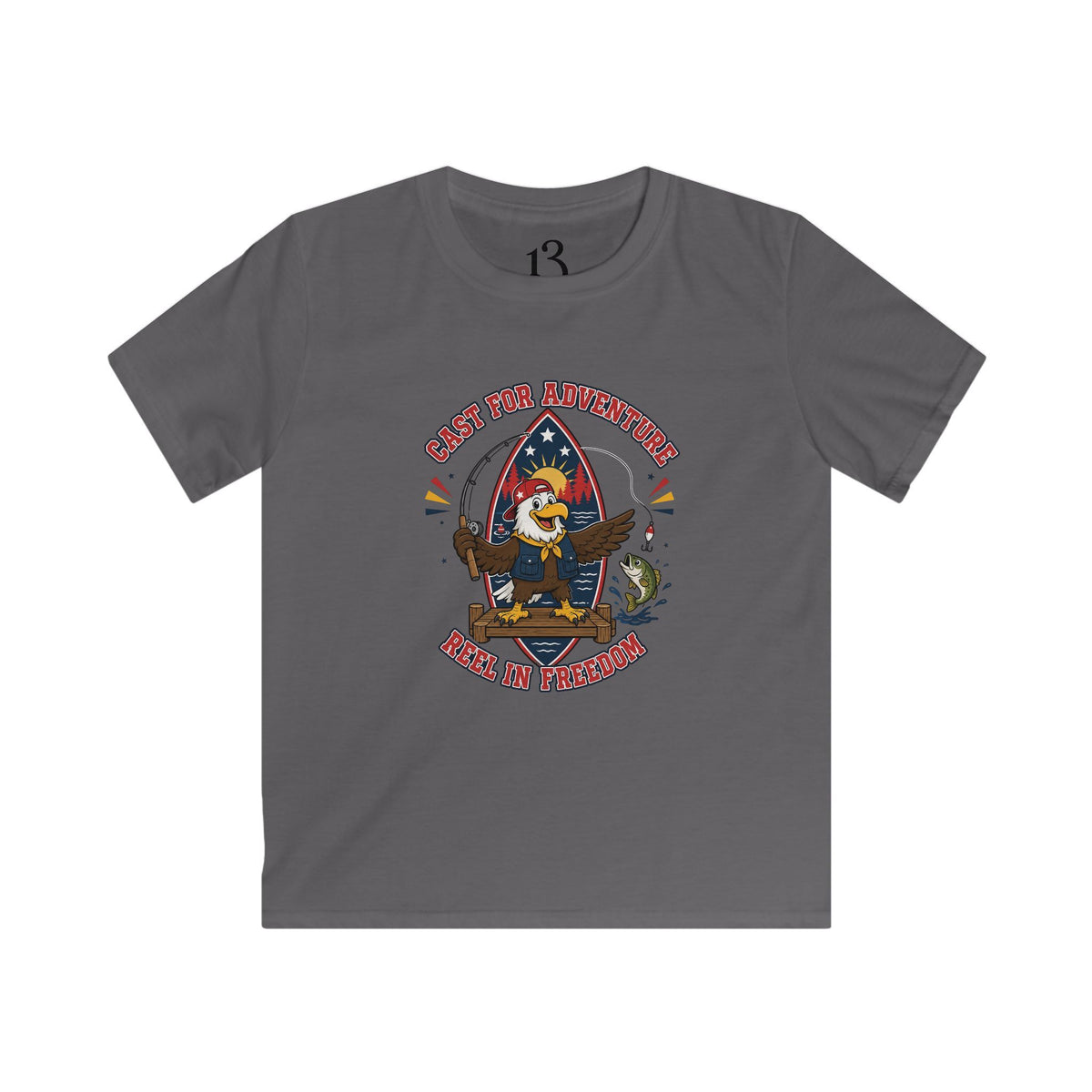 Kids Tee - "Born for Adventure, Raised by Freedom" Eagle Graphic