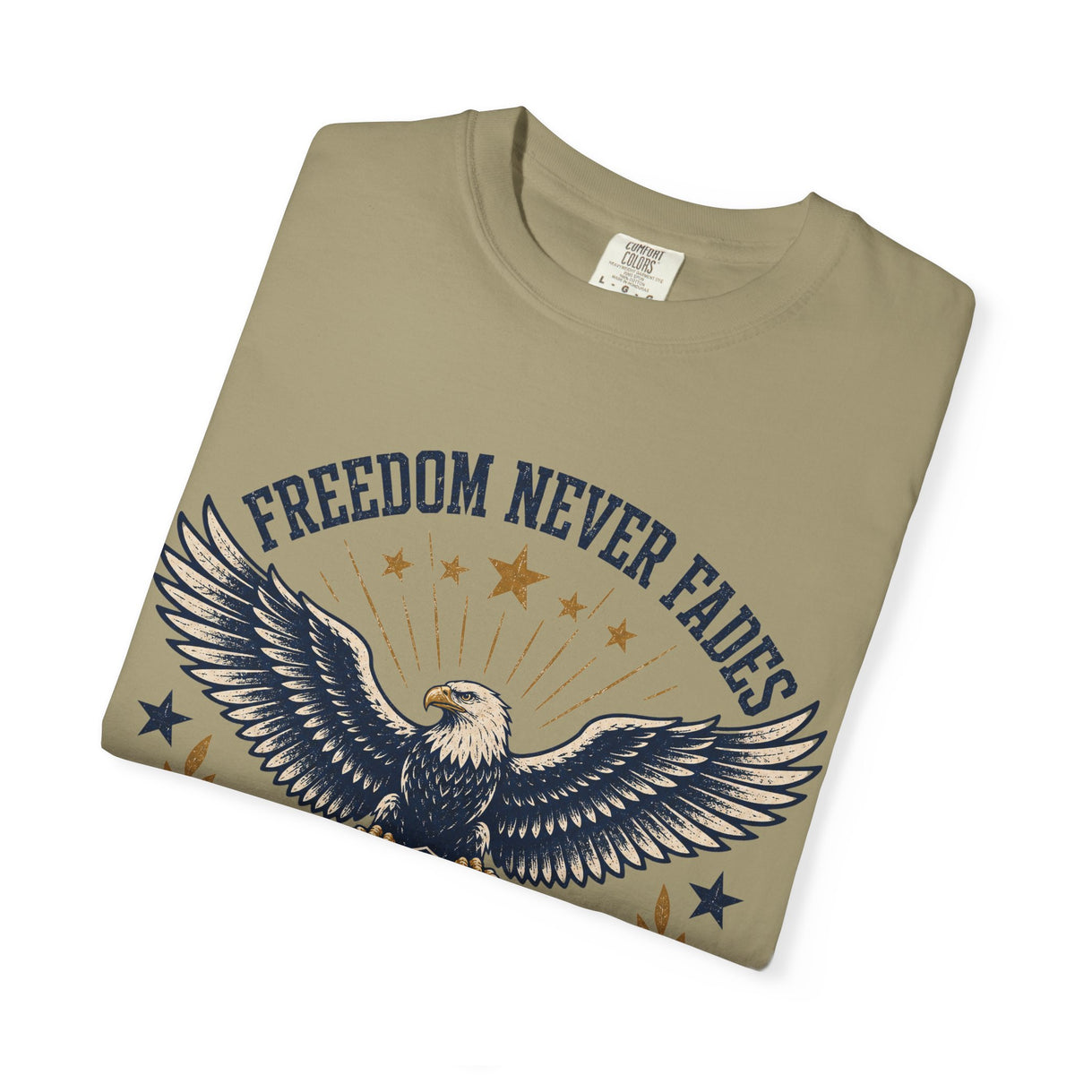 Patriotic Eagle T-Shirt — "Freedom Never Fades" (Est. 1776)