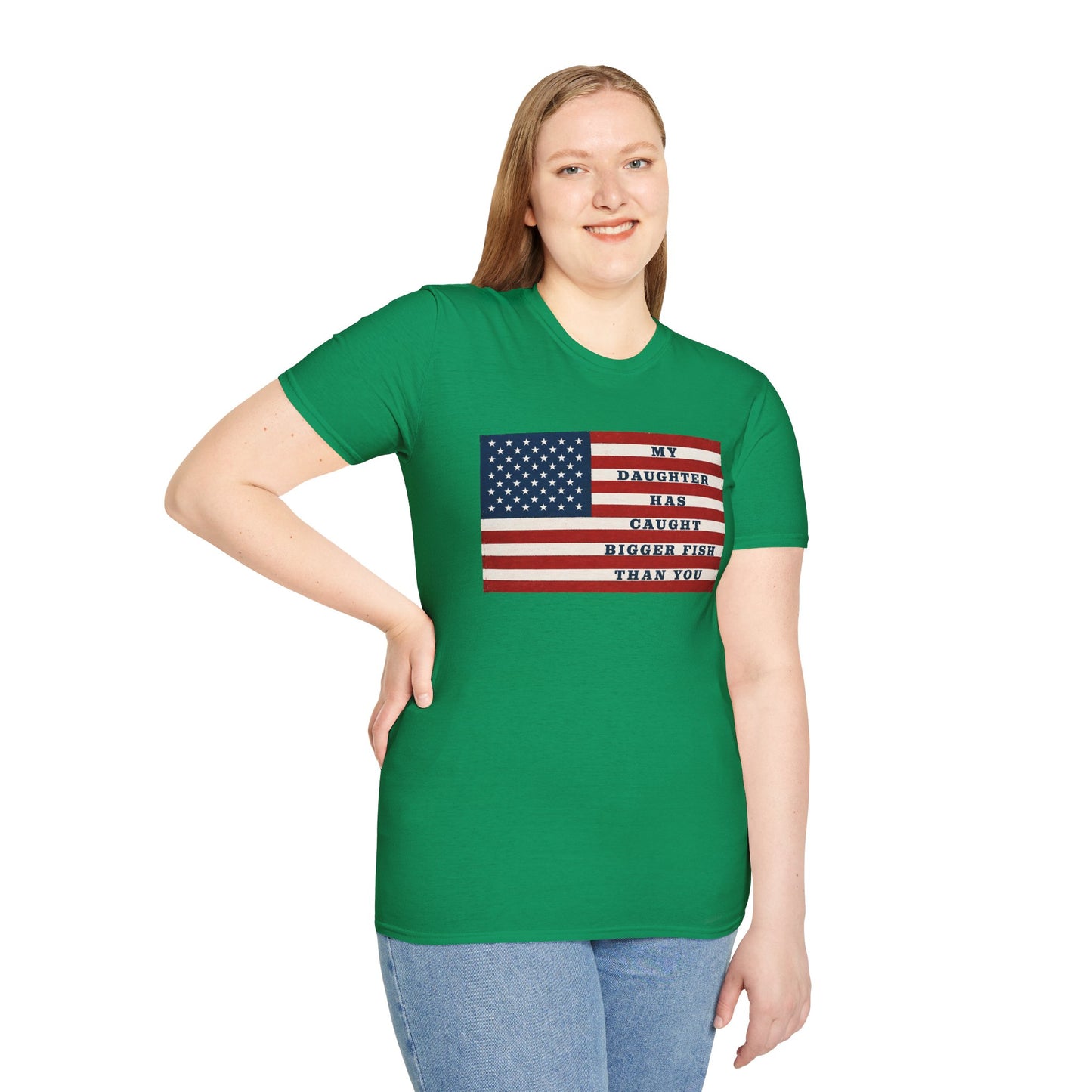 Patriotic 'My Daughter Has Caught Bigger Fish Than You' T-Shirt