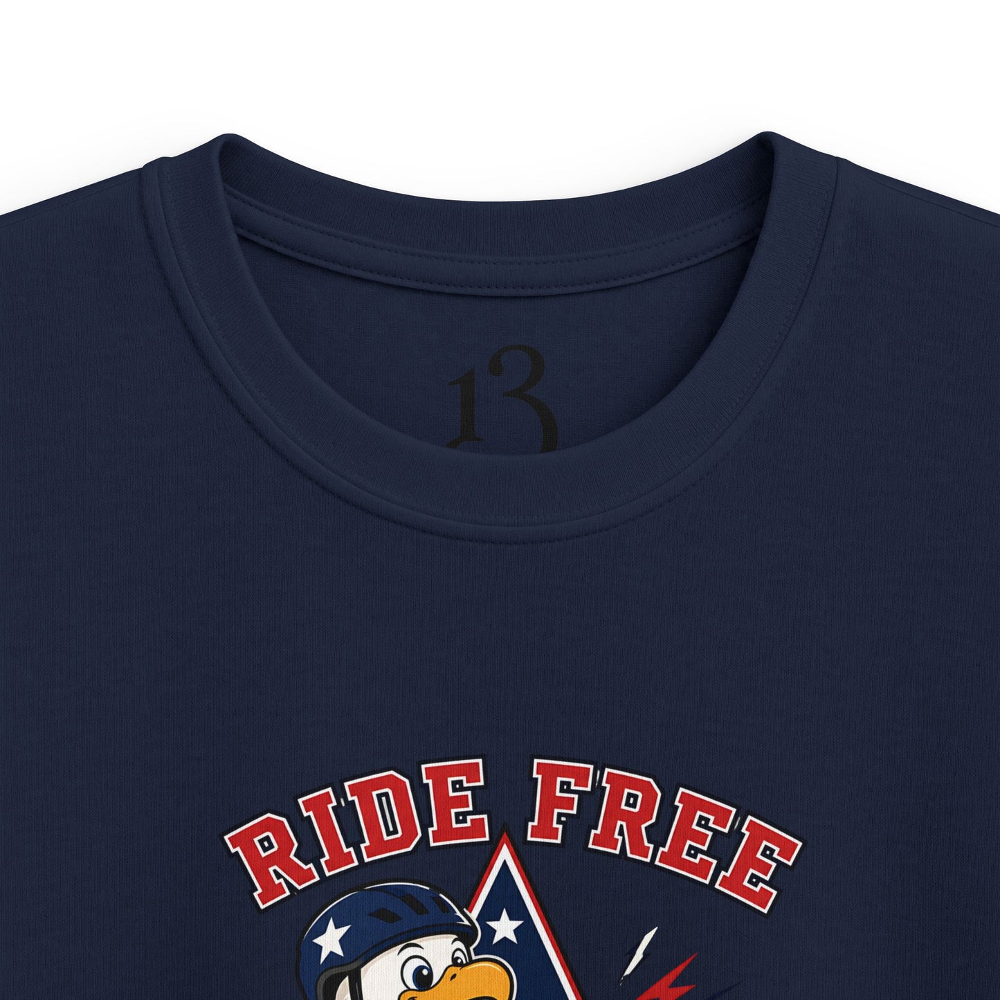 Kids' Bicycle Tee — "Ride Free" Retro Biker Graphic