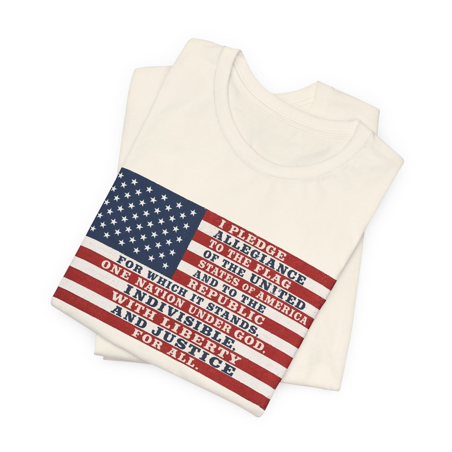 Pledge of Allegiance Flag T-Shirt — American Flag Text Tee