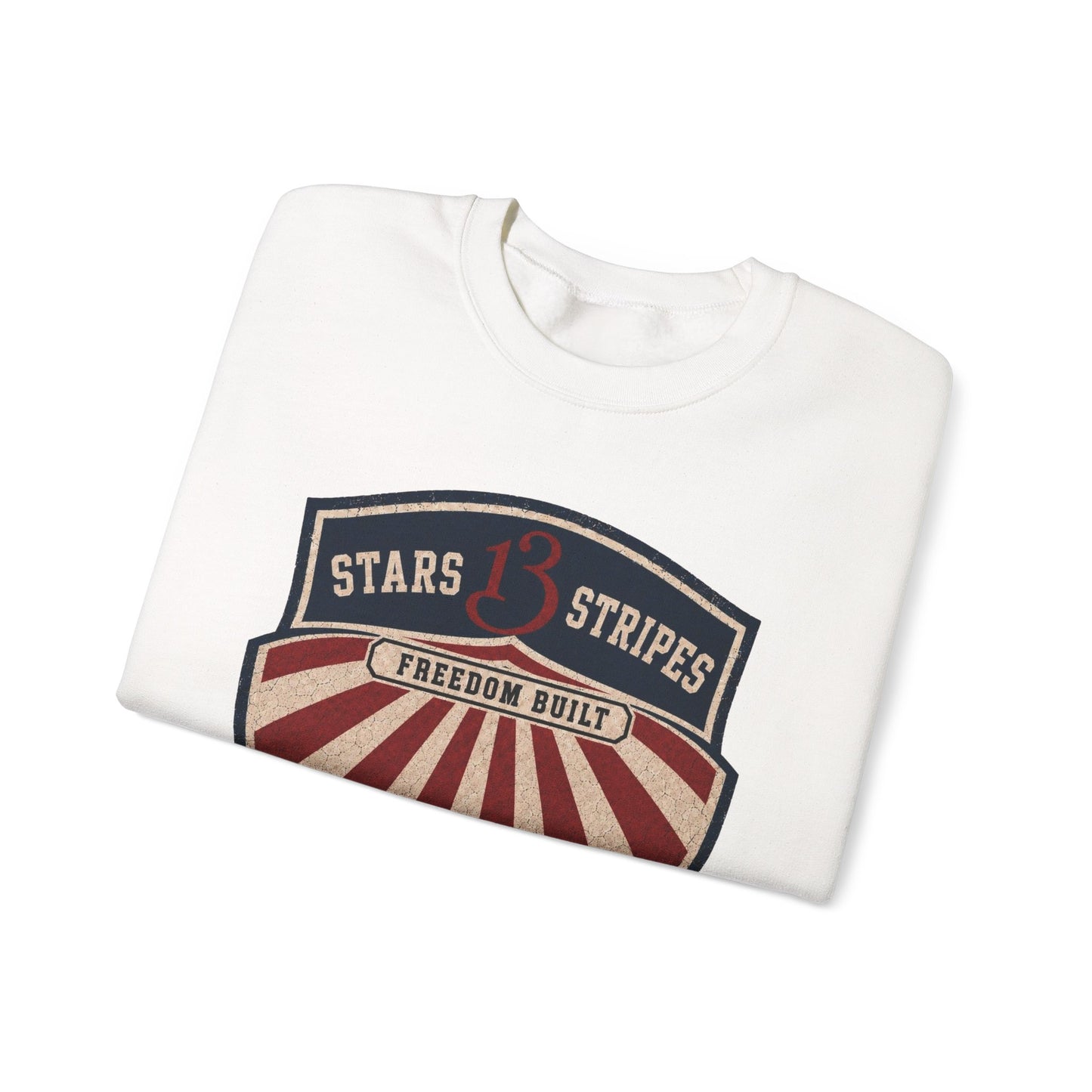 Crewneck Sweatshirt — Vintage 'Stars13stripeS' Patriot Shield