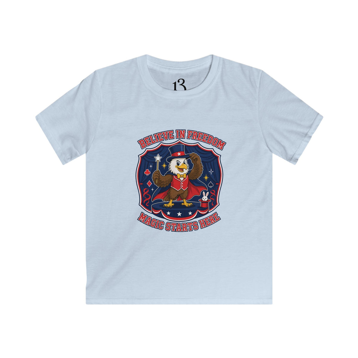 Kids Tee — "Believe in Magic" Eagle Magician Graphic