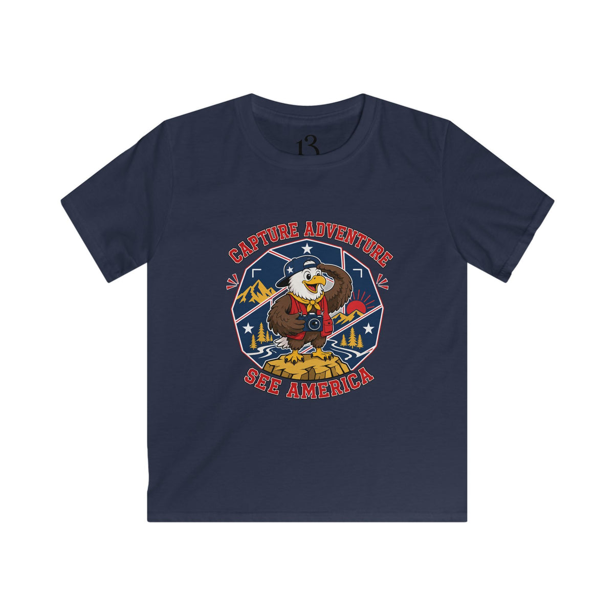 Kids Adventure Tee — "Capture Adventure, See America" Eagle Graphic