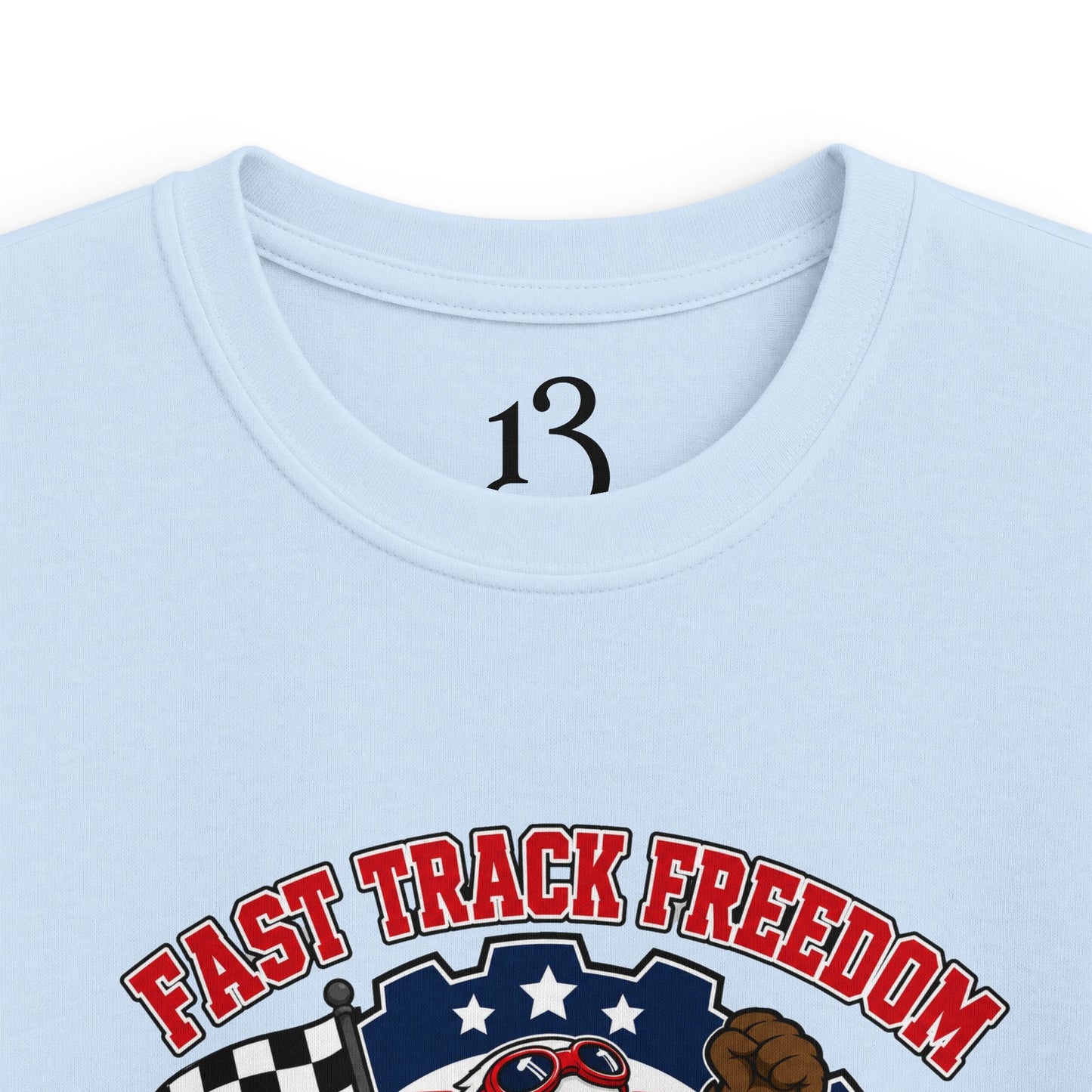 Kids Racing Tee - 'Fast Track Freedom' USA Racing Champion Graphic