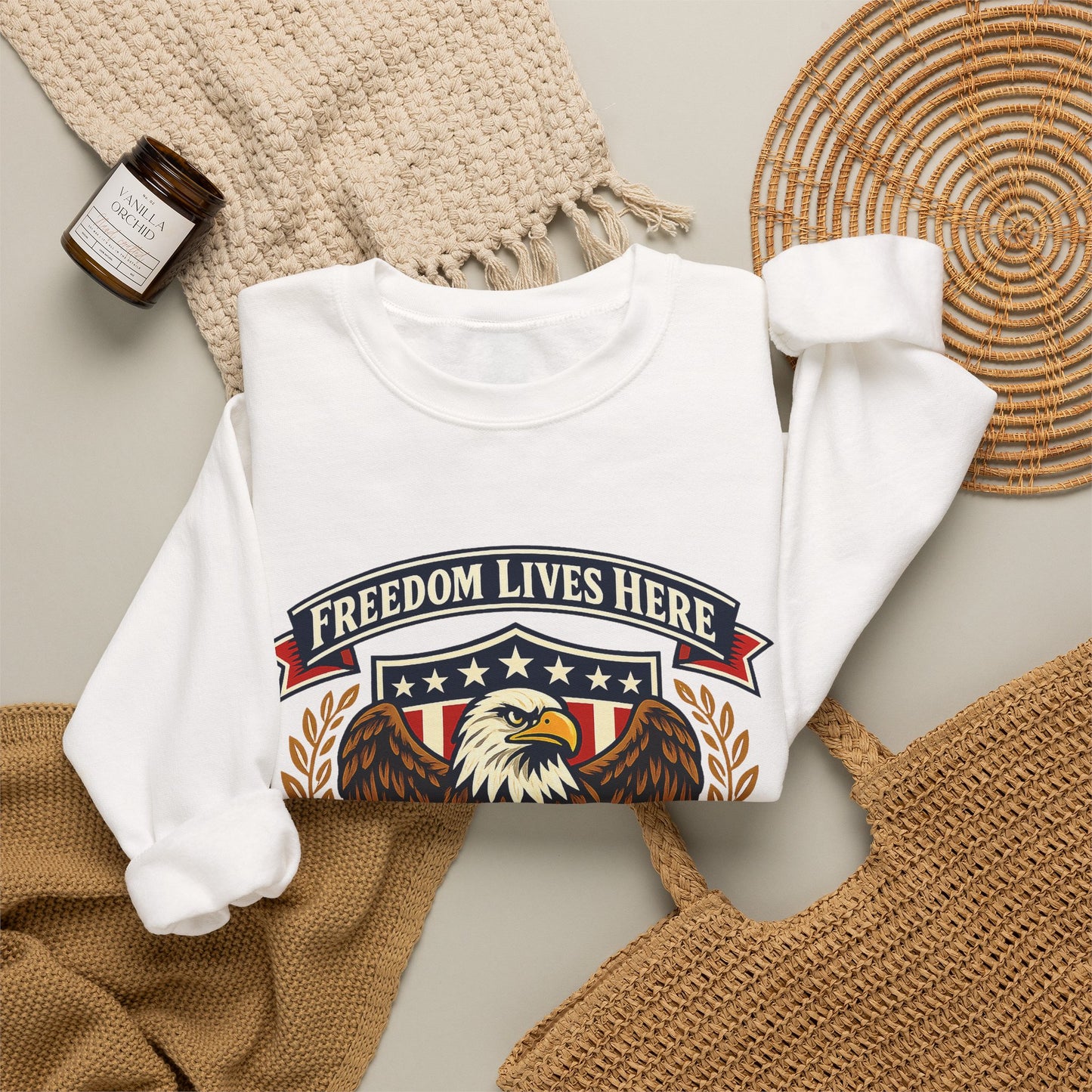 Freedom Lives Here Eagle Crewneck Sweatshirt
