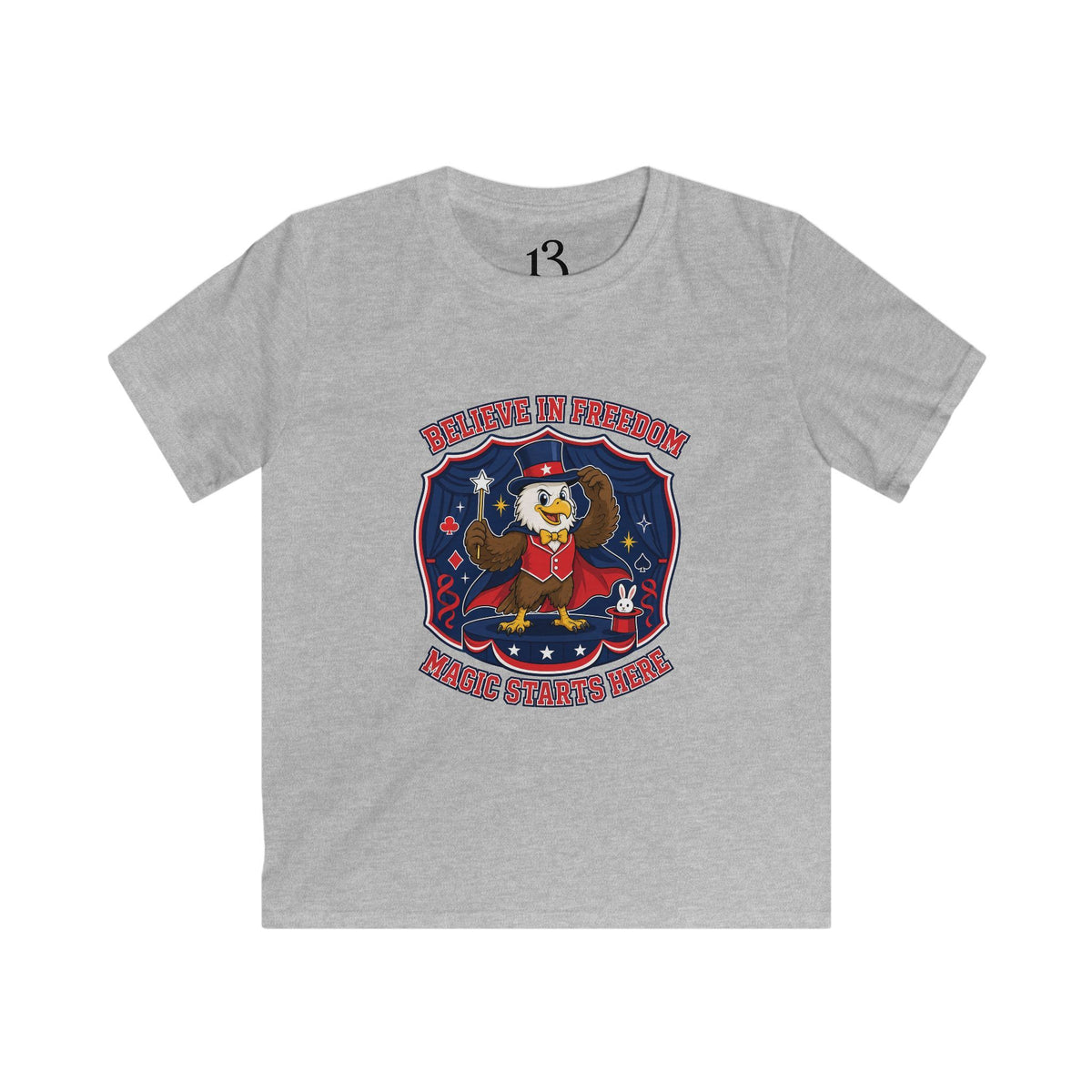 Kids Tee — "Believe in Magic" Eagle Magician Graphic