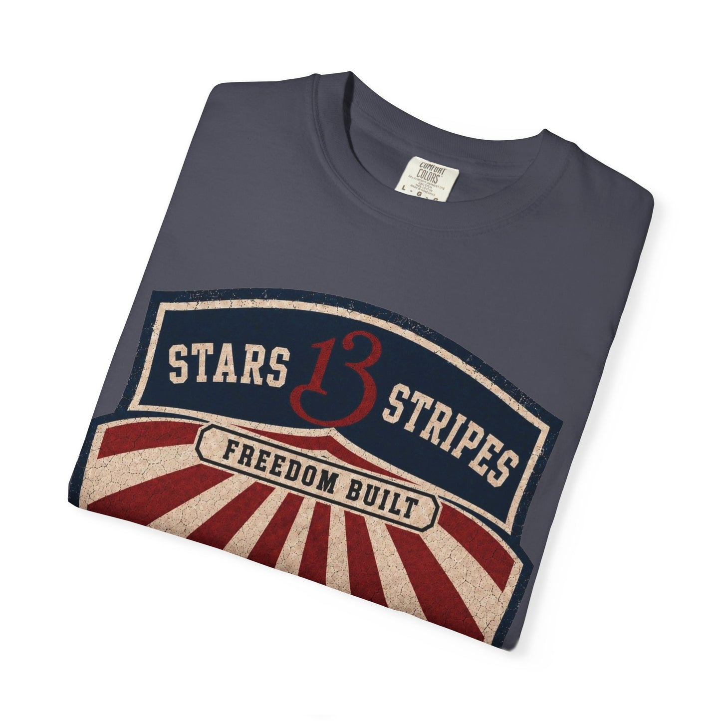 Stars13stripeS Shield T-Shirt — Freedom Built USA Heritage Tee