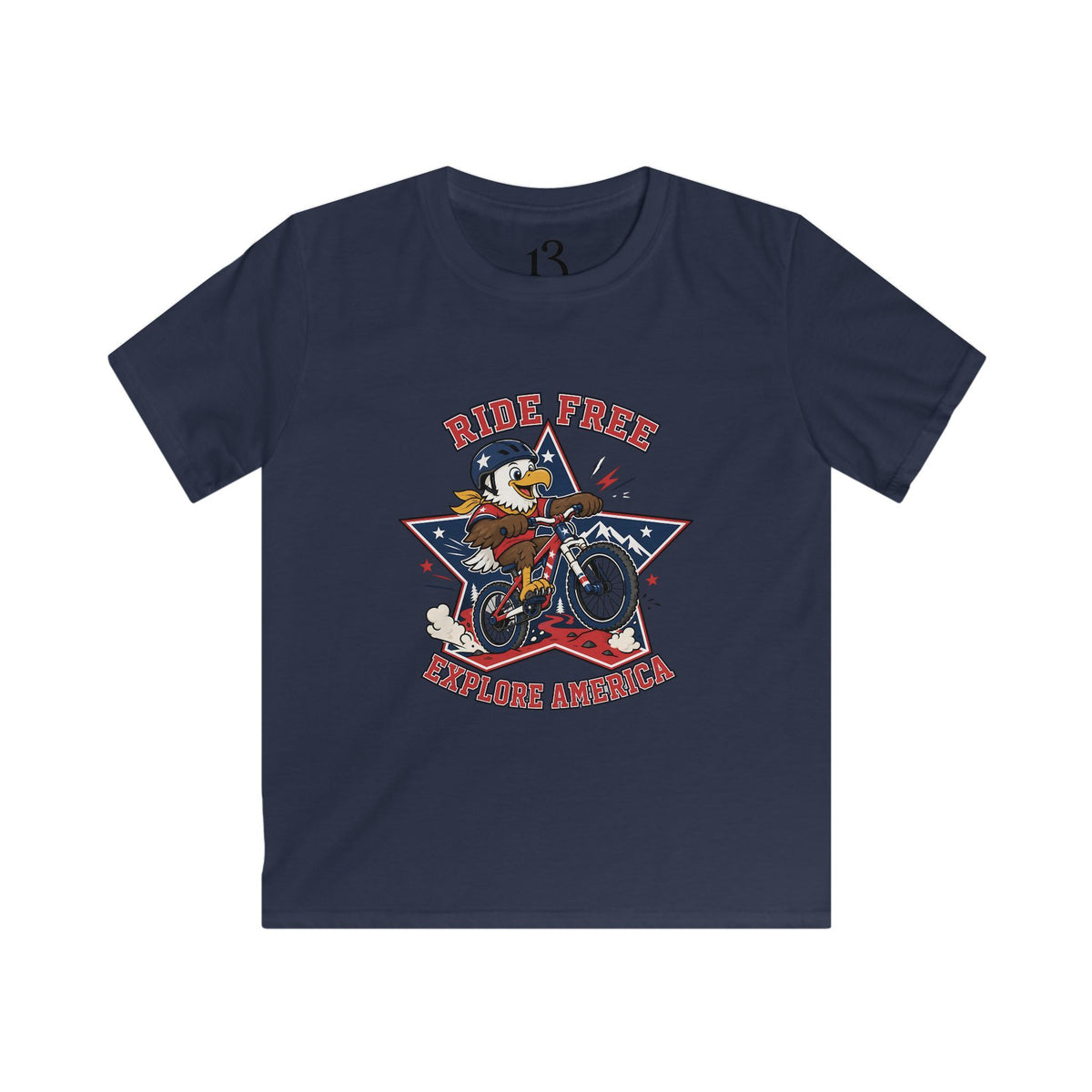 Kids' Bicycle Tee — "Ride Free" Retro Biker Graphic