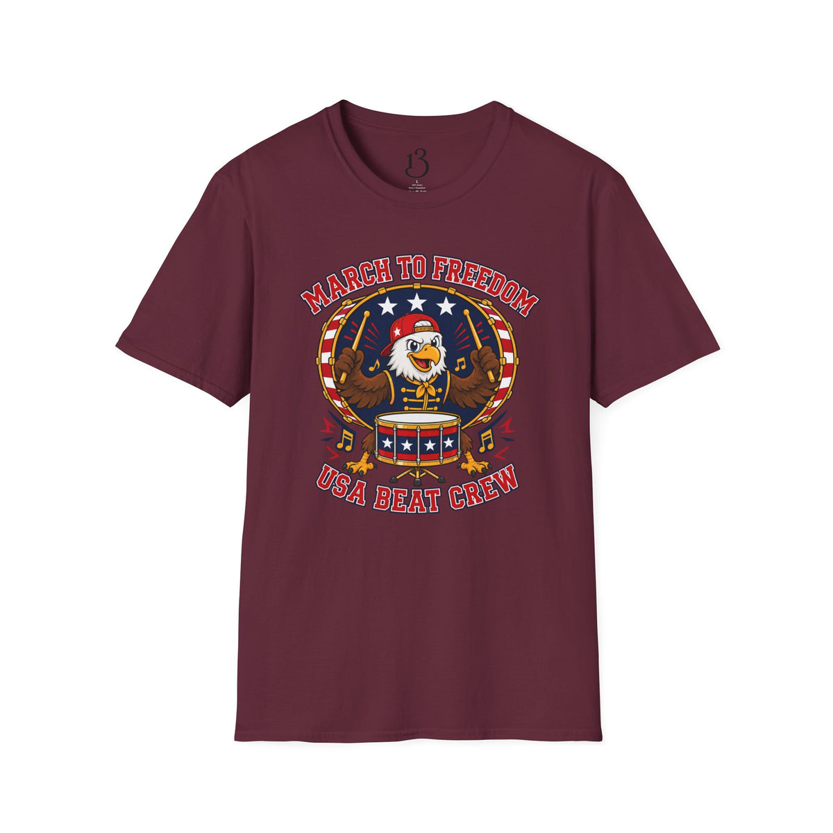 T-Shirt — "March to Freedom" Patriotic Eagle Drumline Tee
