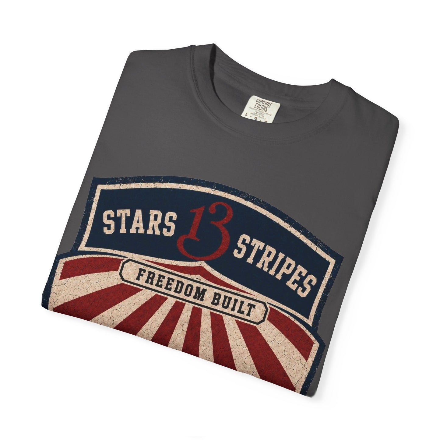 Stars13stripeS Shield T-Shirt — Freedom Built USA Heritage Tee