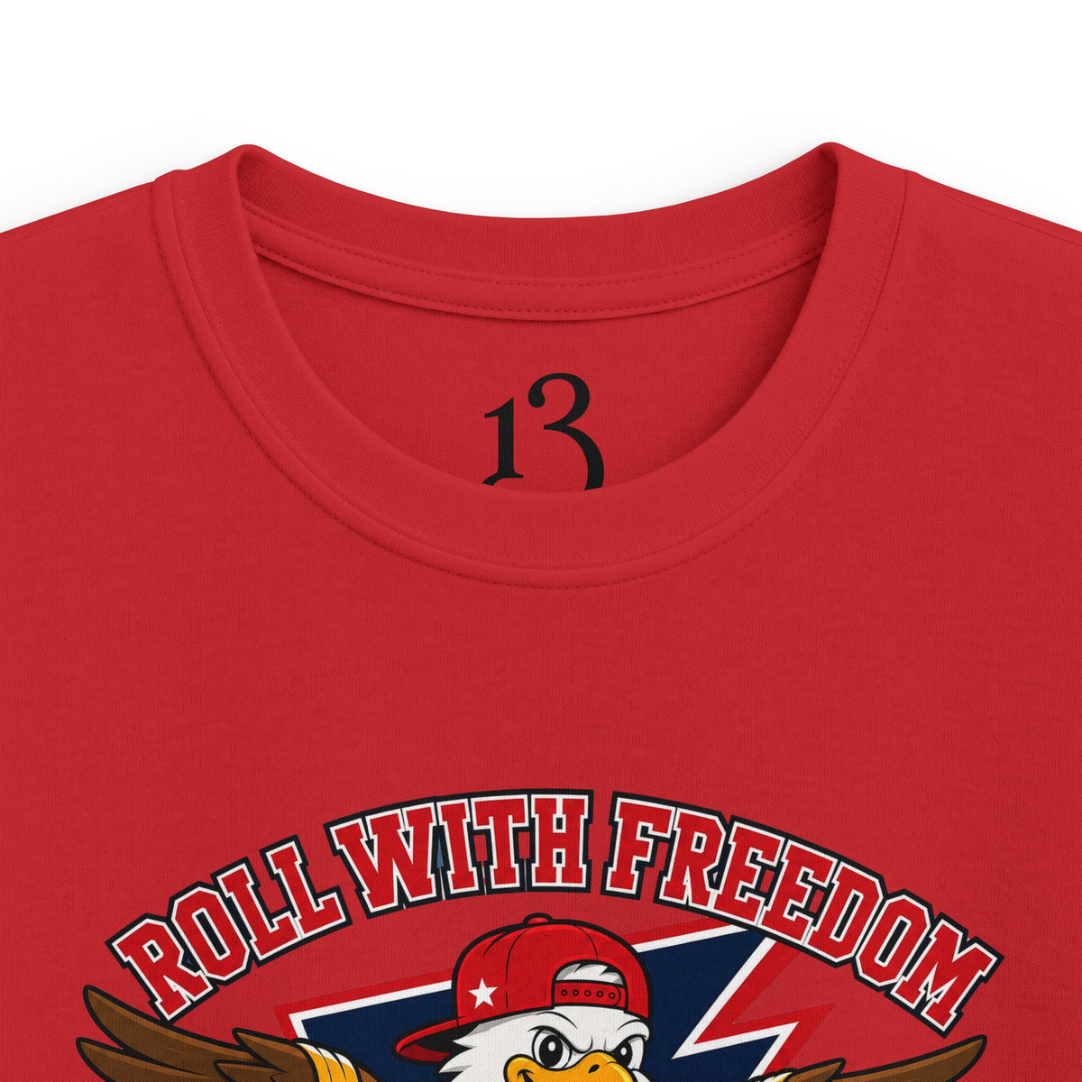 Kids Tee — 'Skate With Freedom' Eagle USA Street Crew Patriotic Skateboard Shirt