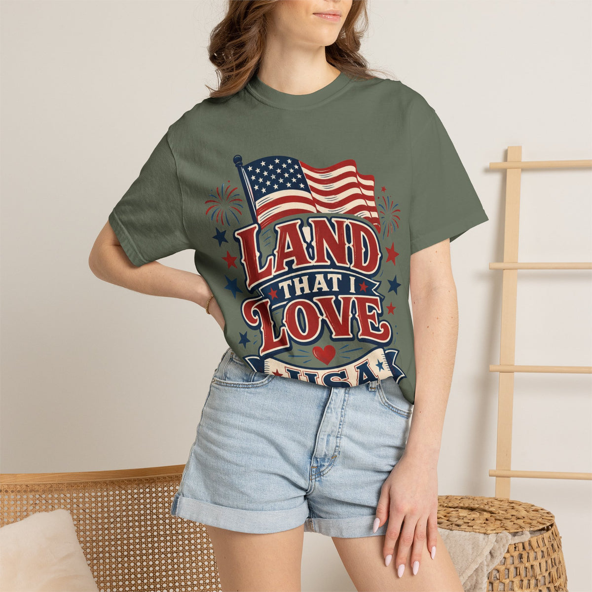 Land That I Love USA T-Shirt — Patriotic American Flag Tee for 4th of July