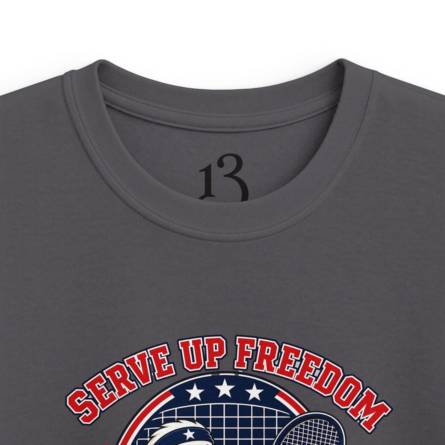 Kids Tee — 'Swing Up Freedom' Tennis Graphic Youth Shirt