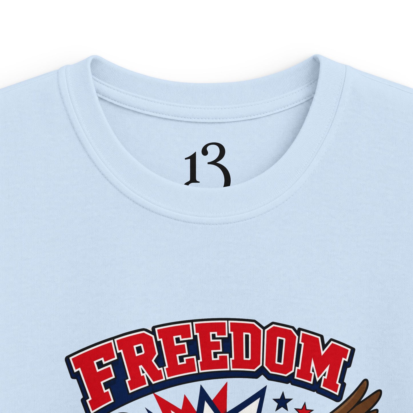 Kids Tee — "Freedom Flies Fast" Patriotic Eagle Shirt for 4th of July