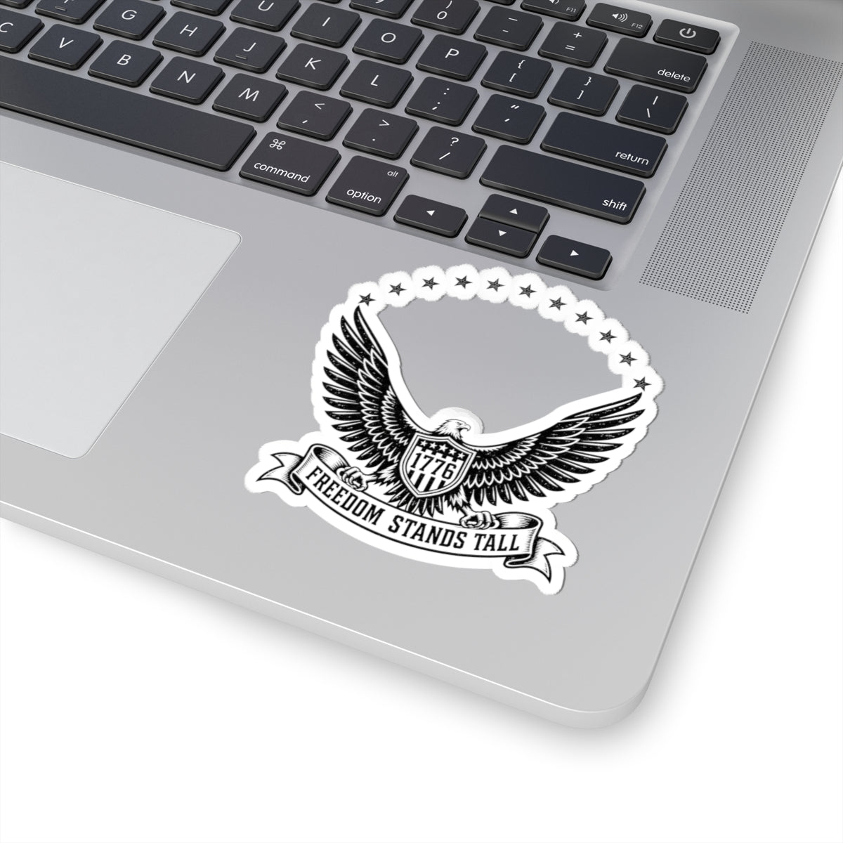 Freedom Stands Tall Eagle Sticker — 1776 Patriotic Kiss-Cut Decal